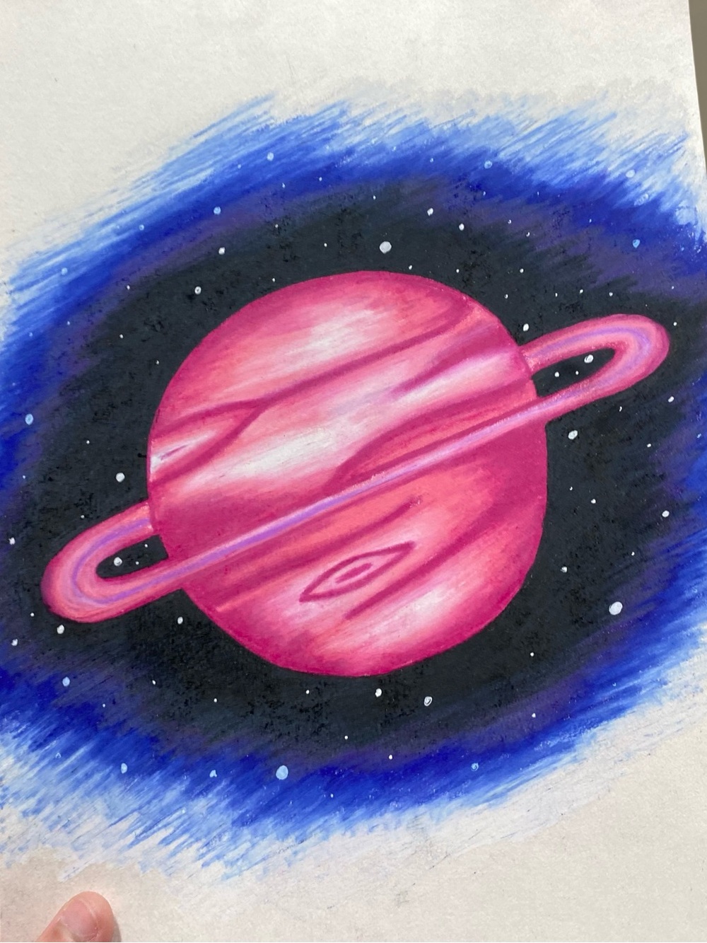 Vibrant Pink Planet Illustration *WILL COME FRAMED!* - Picture 3 of 3
